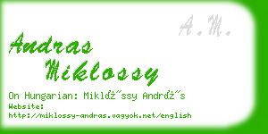 andras miklossy business card